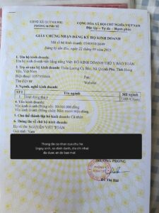 Giấy chứng nhận đăng ký hộ kinh doanh số 034093011649 — Hộ kinh doanh Thú Y Bảo Toàn